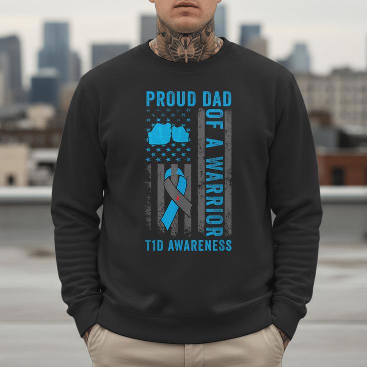 Proud Dad Of A T1D Warrior Type 1 Diabetes Awareness Men Sweatshirt