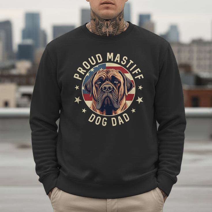 Proud Mastiff Dad American Flag Patriotic Mastiff Dad Men Sweatshirt