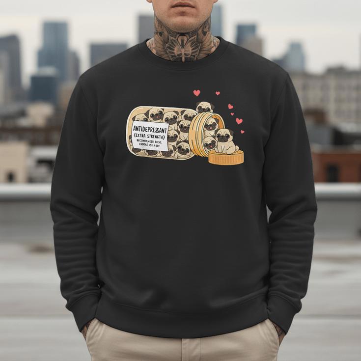 Pug Anti Depressant Mom Dad Kids Men Sweatshirt Pug Anti Depressant Mom Dad Kids Men Sweatshirt