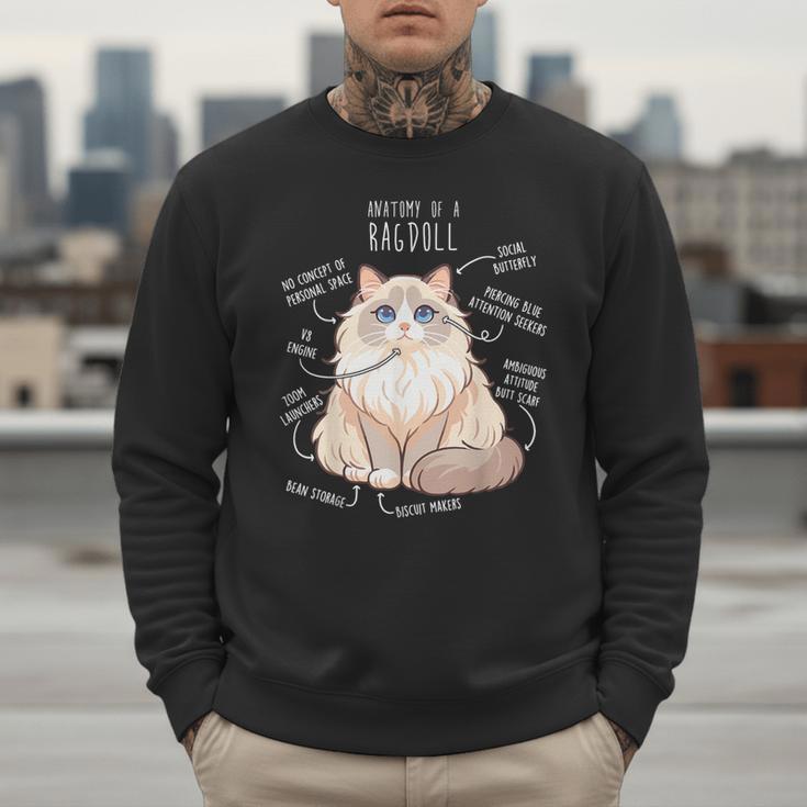 Ragdoll Cat Anatomy Cute Pet Mom Dad Cream Bicolor Men Sweatshirt