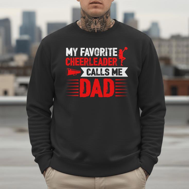 Red Cheer Dad Family Father Cheerleader Squad Men Sweatshirt