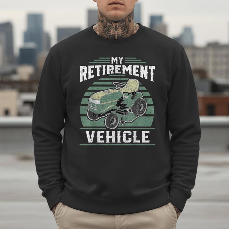 My Retirement Vehicle Riding Lawn Mower Retro Dad Men Sweatshirt