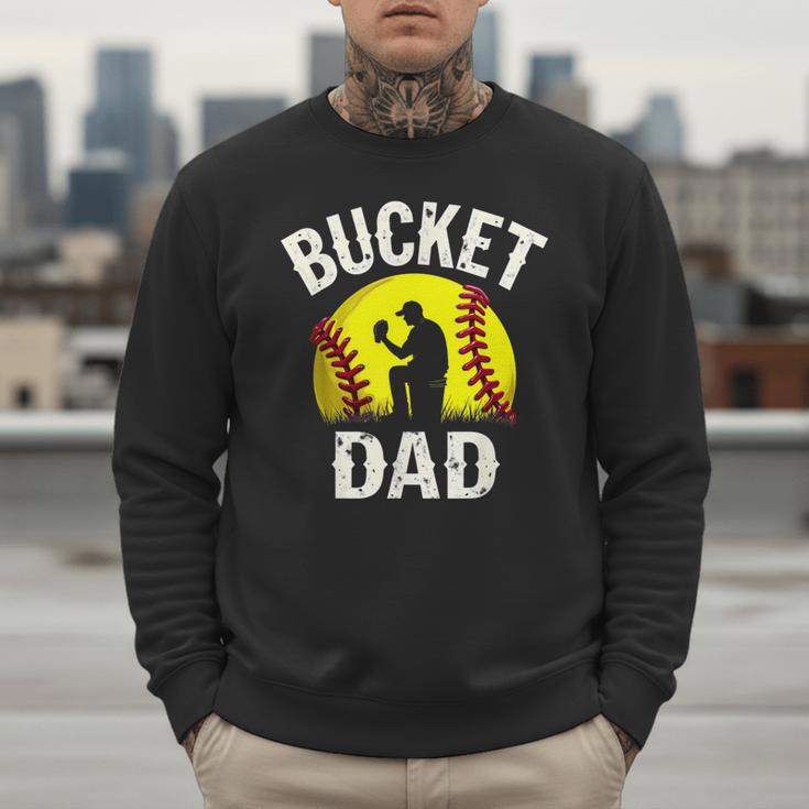 Retro Daddy Bucket Dad Softball Girl Men Sweatshirt Retro Daddy Bucket Dad Softball Girl Men Sweatshirt