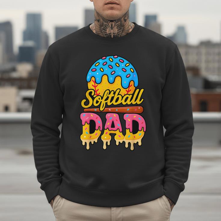 Retro Ice Cream Drip Softball Dad Game Day Dad Father's Day Men Sweatshirt Retro Ice Cream Drip Softball Dad Game Day Dad Father's Day Men Sweatshirt