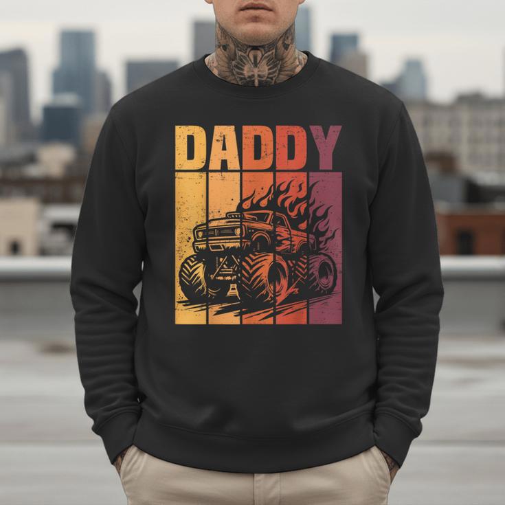 Retro Monster Truck Daddy Matching Family Birthday Party Men Sweatshirt