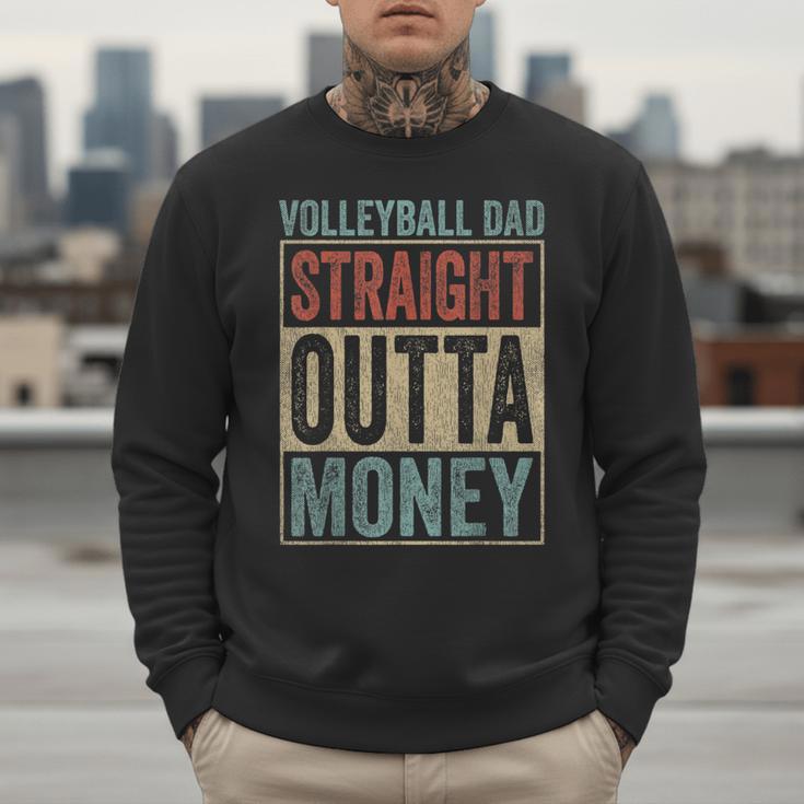 Retro Volleyball Dad Straight Outta Money Men Sweatshirt