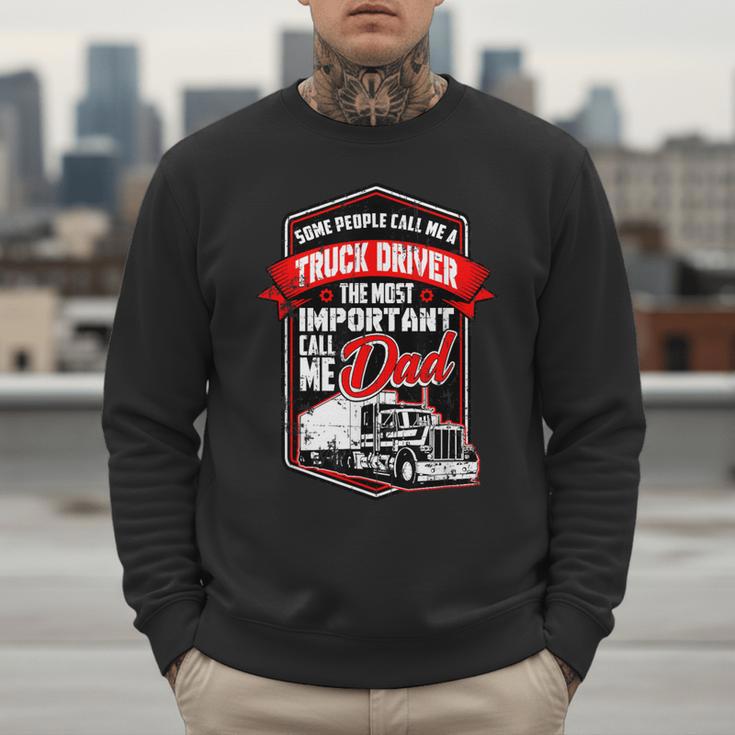 Semi Truck Driver For Truckers And Dads Small Men Sweatshirt