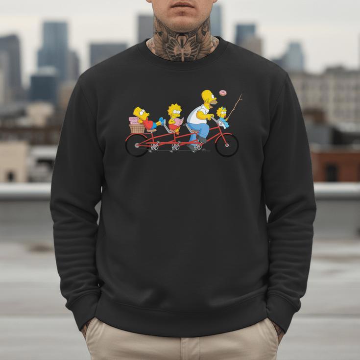 The Simpsons Father's Day Homer And Kids Bike Ride With Dad Men Sweatshirt
