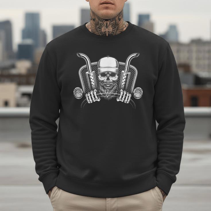 Skeleton Truck Driver Big Trucking Trucker Dad Men Sweatshirt