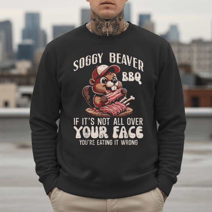 Soggy Beaver Bbq Barbecue Grill Master Humor Dad Men Men Sweatshirt