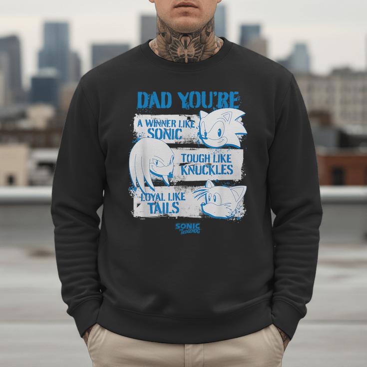 Sonic The Hedgehog Father's Day Dad Qualities Distressed Men Sweatshirt