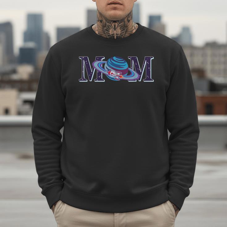 Space Mom Family Matching Dad Space Birthday Theme Party Men Sweatshirt