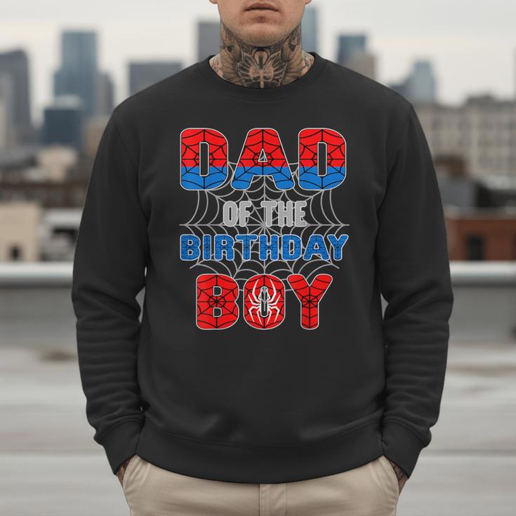 Spider Web Birthday Party Dad Of The Birthday Boy Men Sweatshirt