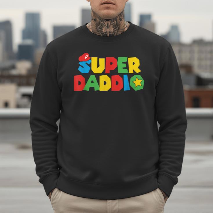 Super Gamer Dad Unleashed Celebrating Fatherly Powers Men Sweatshirt