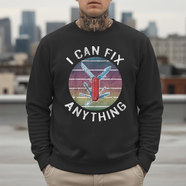 Swiss Army Knife DIY Dad Fathers Day Fix Anything Handyman Men Sweatshirt