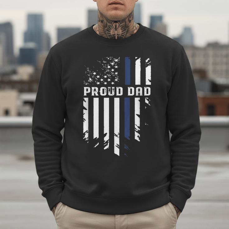 Thin Blue Line Proud Dad Police Family T-Shirt Men Sweatshirt