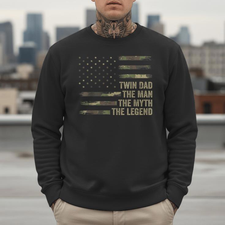 Twin Dad Camo USA Flag Twin Dad The Man The Myth The Legend Men Sweatshirt