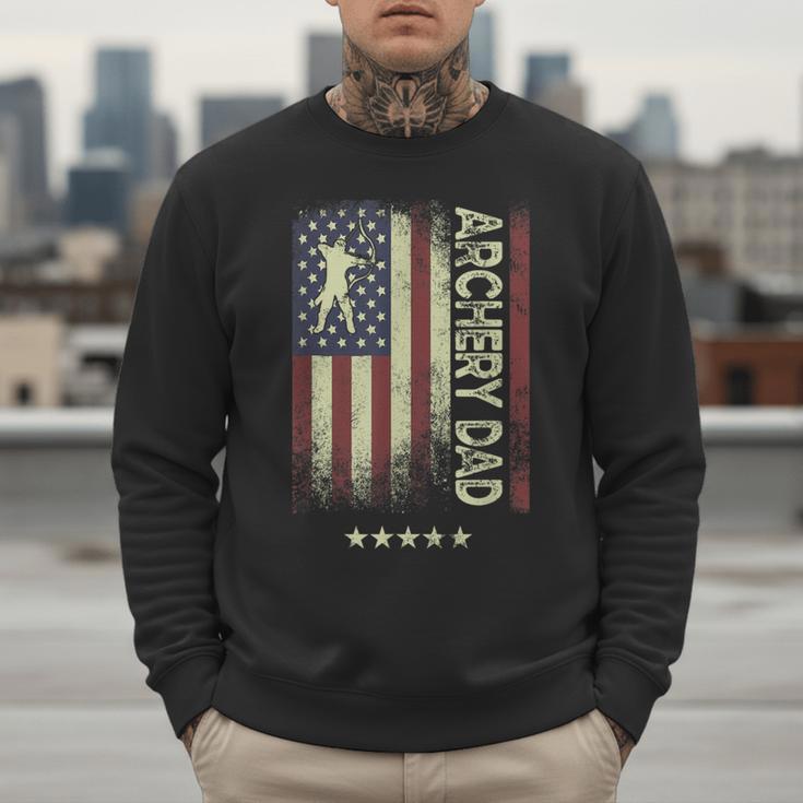 USA American Flag Archery Dad Men Sweatshirt