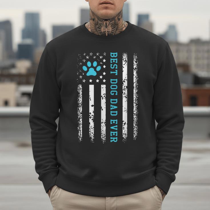 USA Flag Best Dog Dad Ever American Puppy Lover Paw Men Sweatshirt USA Flag Best Dog Dad Ever American Puppy Lover Paw Men Sweatshirt