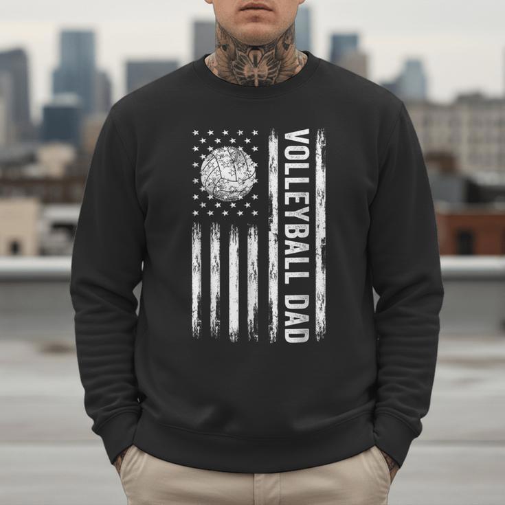 USA Flag Volleyball Dad Father's Day Men Sweatshirt