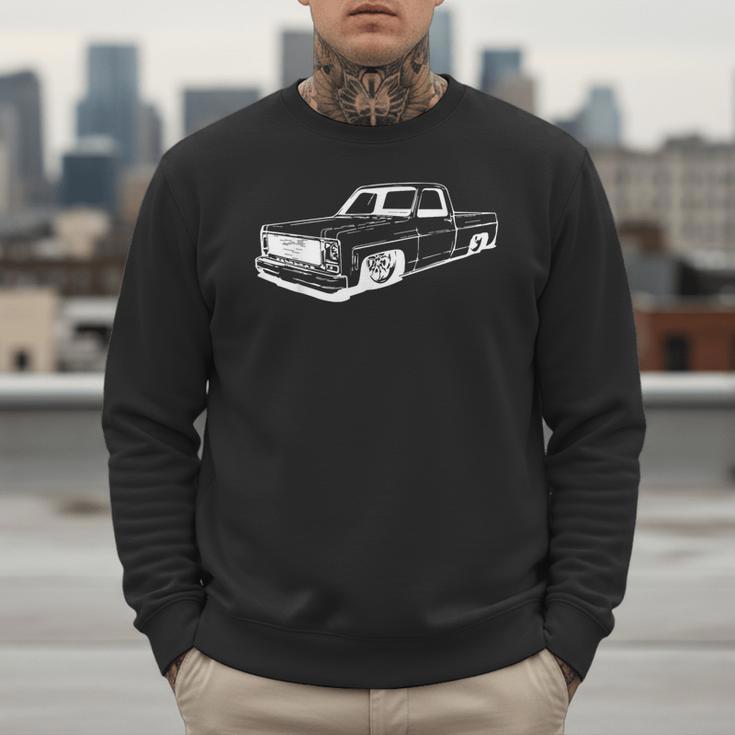 Vintage 73-87 Mini C10 Truck Slammed Graphic Dad Gag Father Men Sweatshirt