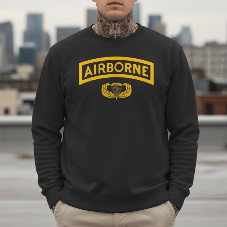 Vintage Airborne Veteran Paratrooper For Men Dad T-Shirt Men Sweatshirt