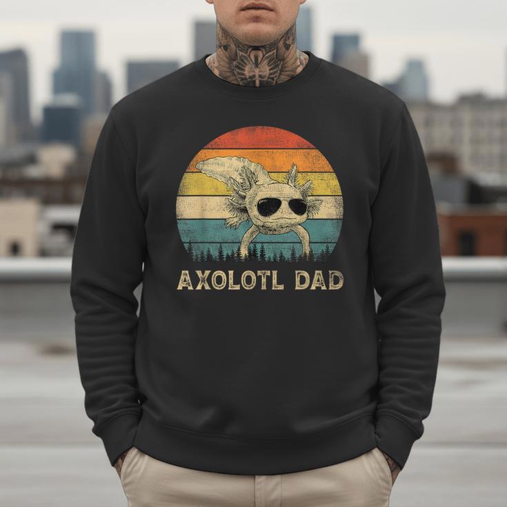 Vintage Axolotl Dad Axolotl Lovers Daddy Father's Day Men Sweatshirt
