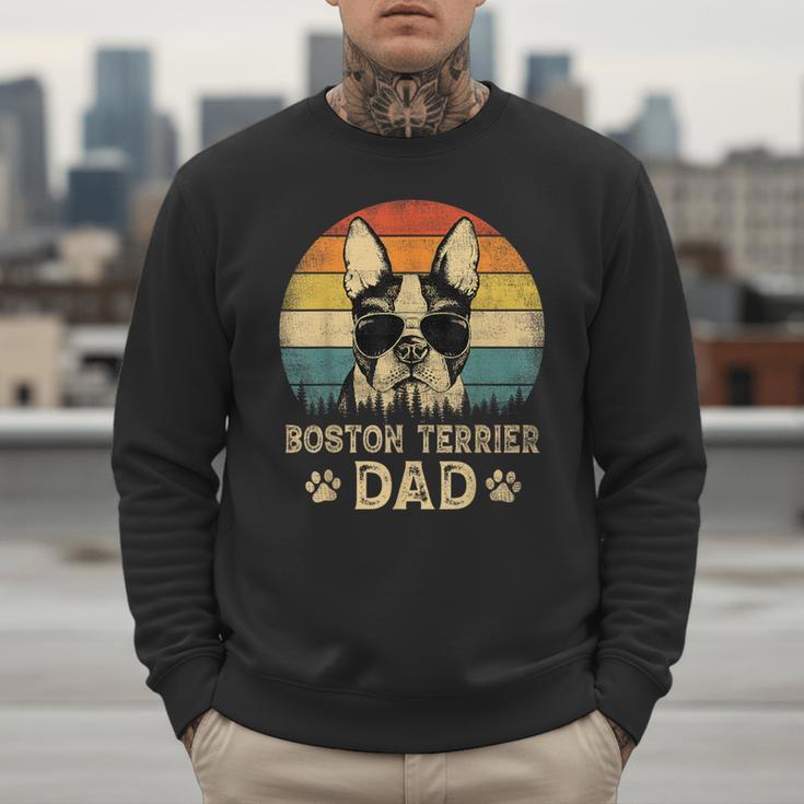 Vintage Boston Terrier Dad Dog Lovers Father's Day Tee Men Sweatshirt