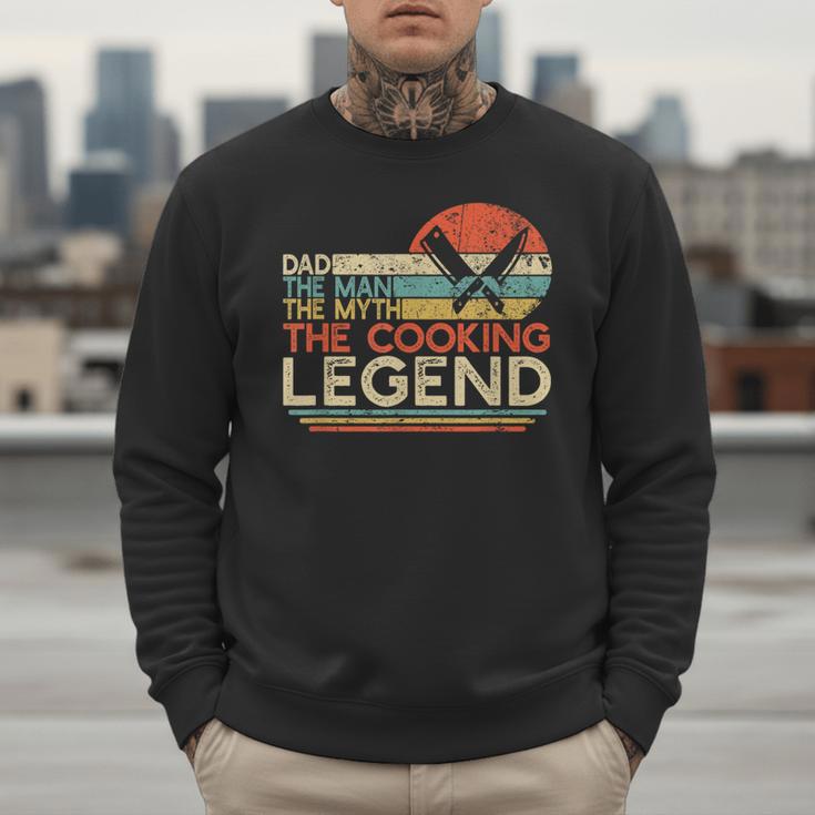 Vintage Cooking Dad The Man The Myth The Legend Chef Men Sweatshirt