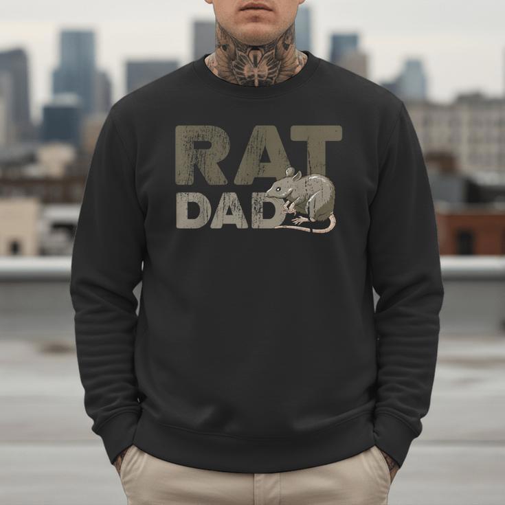 Vintage Distressed Rat Dad Men Sweatshirt