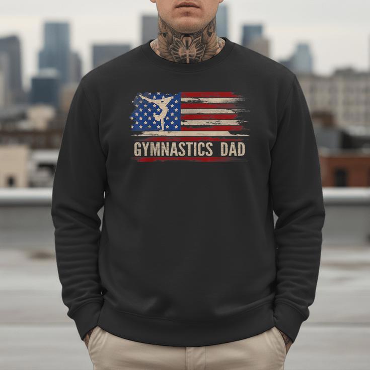 Vintage Gymnastics Dad American USA Flag Sports Men Sweatshirt Vintage Gymnastics Dad American USA Flag Sports Men Sweatshirt