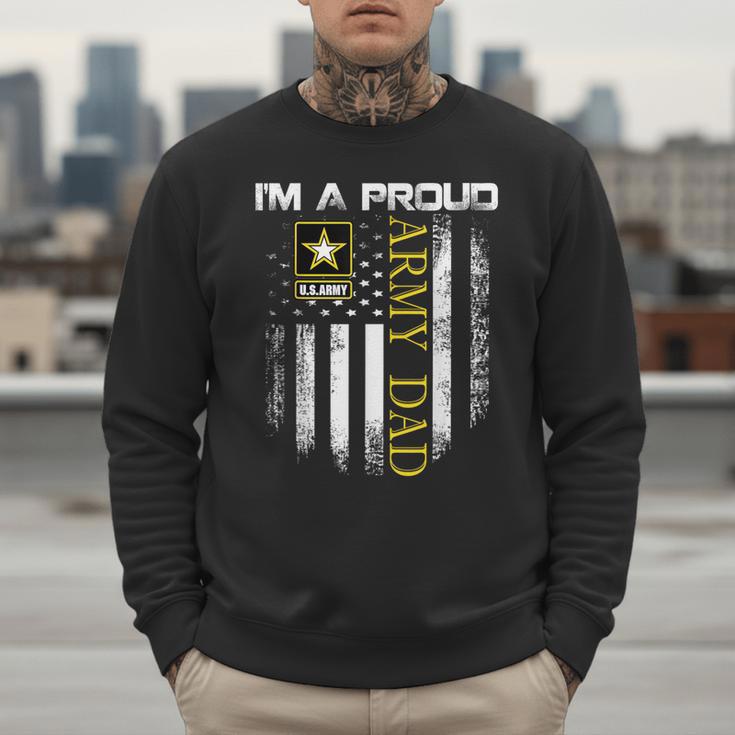 Vintage I'm A Proud Army Dad With American Flag Men Sweatshirt