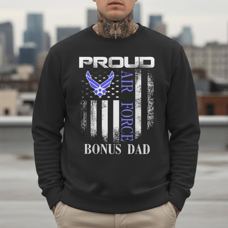 Vintage Proud Air Force Bonus Dad With American Flag Men Sweatshirt