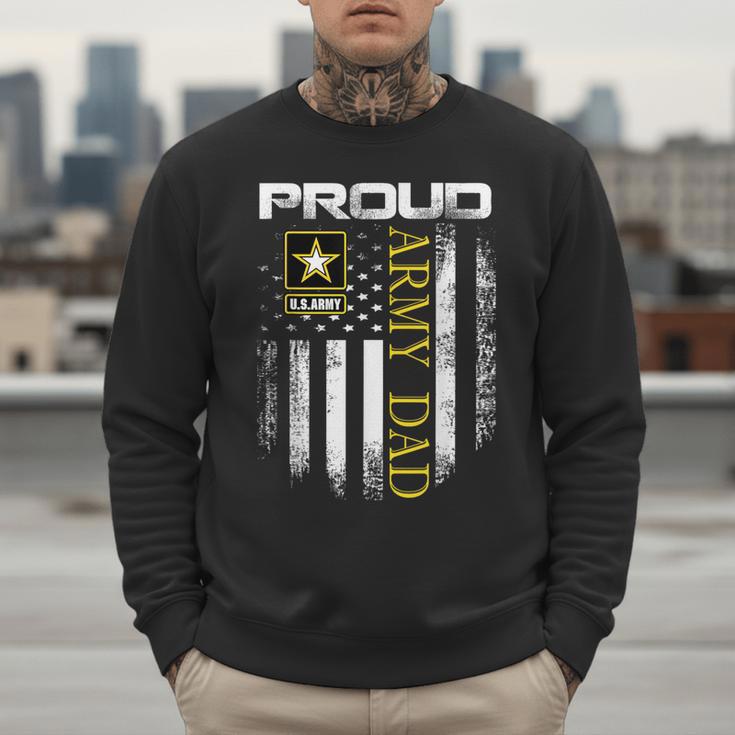 Vintage Proud Army Dad With American Flag Men Sweatshirt
