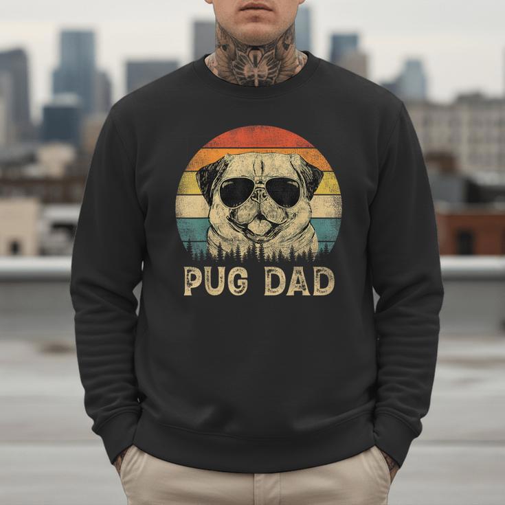 Vintage Pug Dad Dog Lovers Father's Day Tee Men Sweatshirt