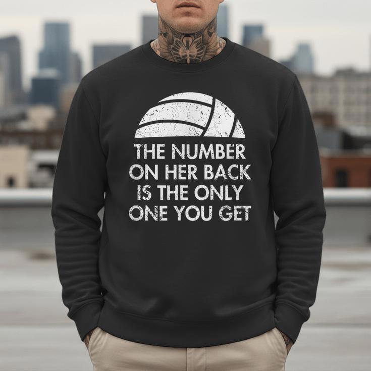Volleyball Dad MoM Daughter Back Number Men Sweatshirt