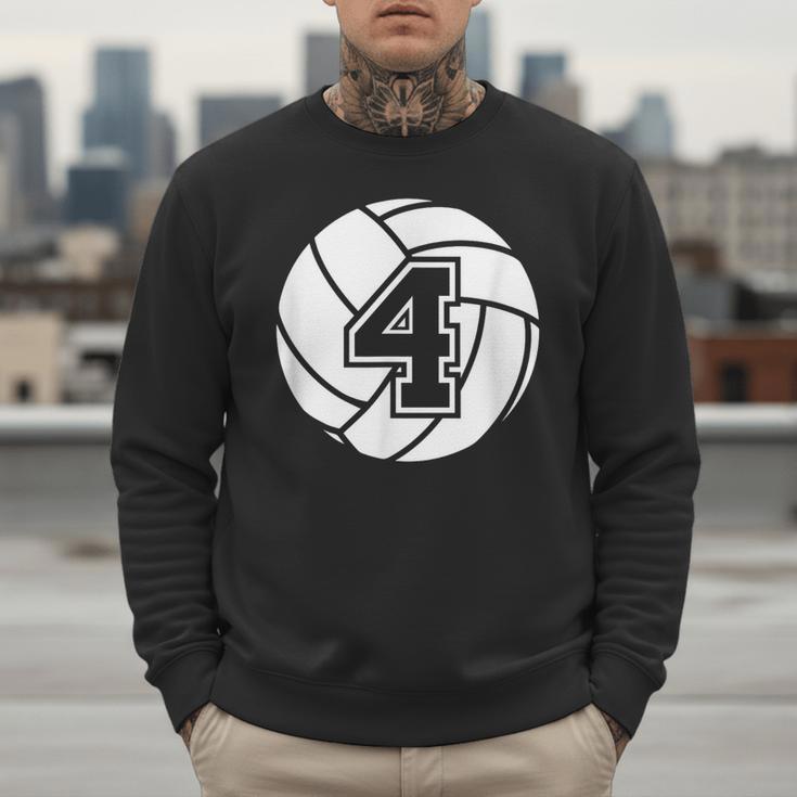 Volleyball Player 4 Volleyball Mom Dad Jersey Number 4 Men Sweatshirt