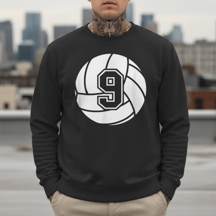 Volleyball Player 9 Volleyball Mom Dad Jersey Number 9 Men Sweatshirt