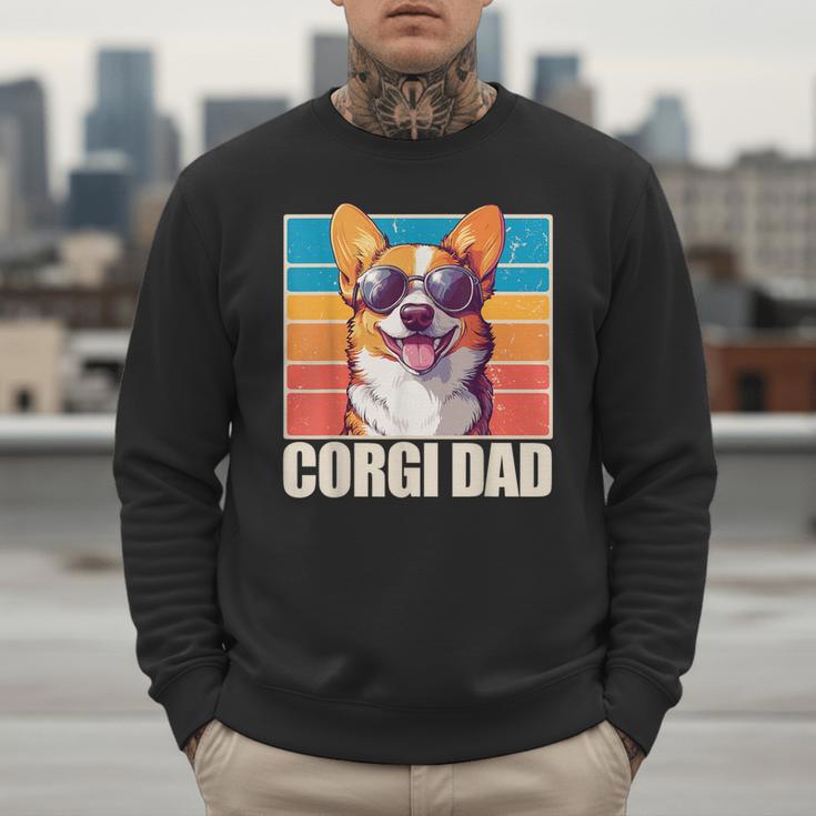 Welsh Corgi Pembroke Dog Corgi Dad -Adults Small Classic Fit Short Sleeve Cotton Polyester Blend Men Sweatshirt