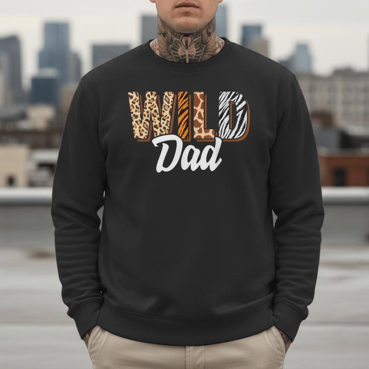 Wild Dad Zoo Born Two Be Wild B-Day Safari Jungle Animal Men Sweatshirt