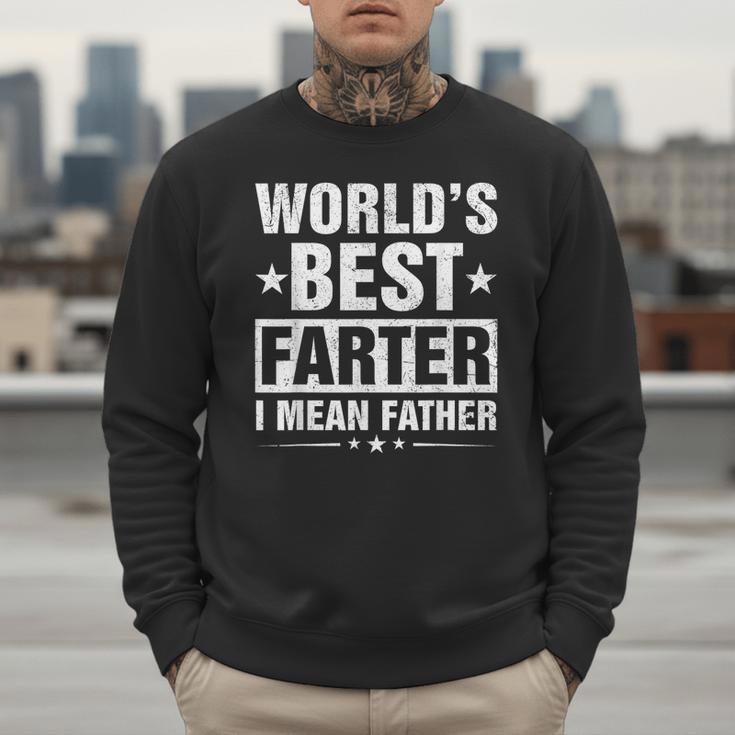 World's Best Farter I Mean Father Retro Father's Day Dad Men Sweatshirt World's Best Farter I Mean Father Retro Father's Day Dad Men Sweatshirt