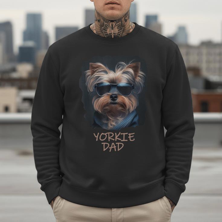 Yorkie Dad Cute Cool Dog In Sunglasses C Men Sweatshirt