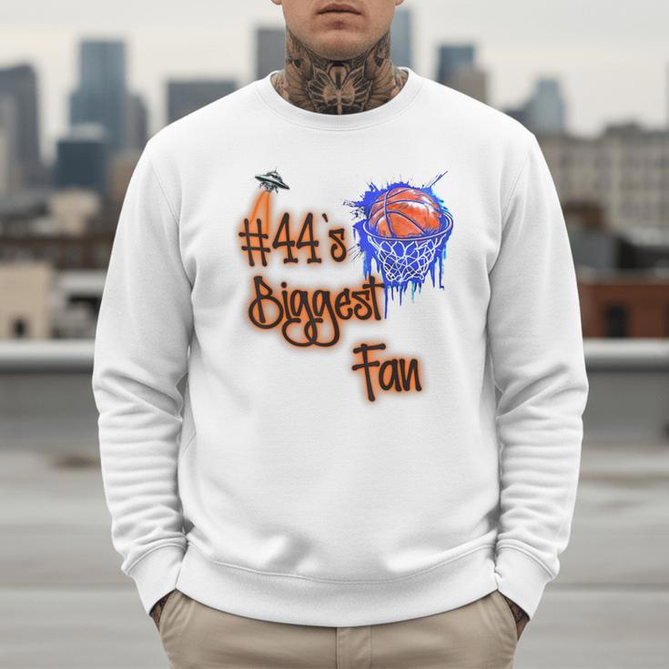 44 Biggest Fan Of Basketball Player Number 44 Dad Mom Men Sweatshirt