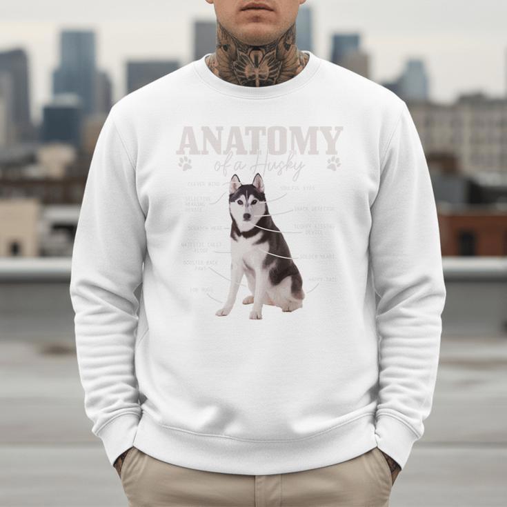 Anatomy Of A Siberian Husky Cute Dog Husky Mom Dad Men Sweatshirt