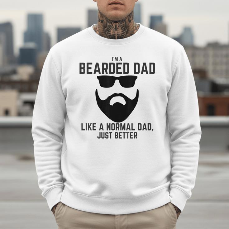 Bearded Dad Beard Humor Superhero Men Sweatshirt