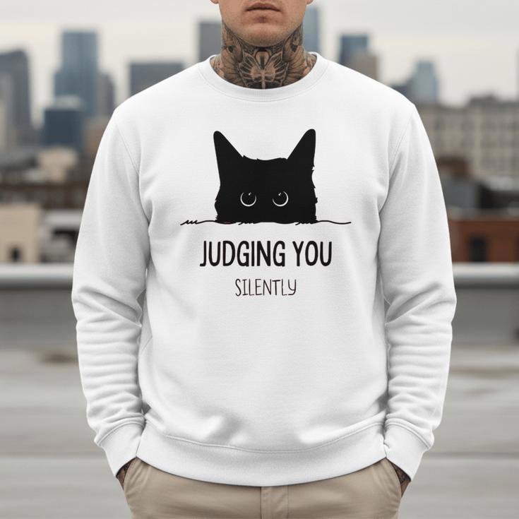 Cat Judging You Silently Cat Mom Dad Premium Tri-Blend Men Sweatshirt