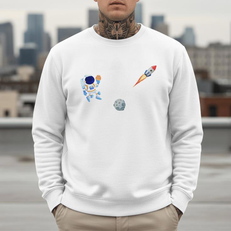 Dad Of The Birthday Boy Space Astronaut Birthday Family Men Sweatshirt