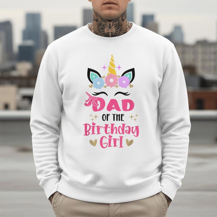 Dad Of The Birthday Girl Family Matching Unicorn Birthday Men Sweatshirt