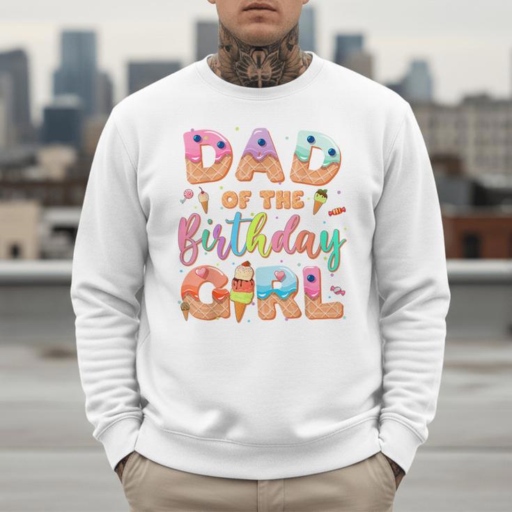 Dad Of The Birthday Ice Cream Family Matching Party Men Sweatshirt