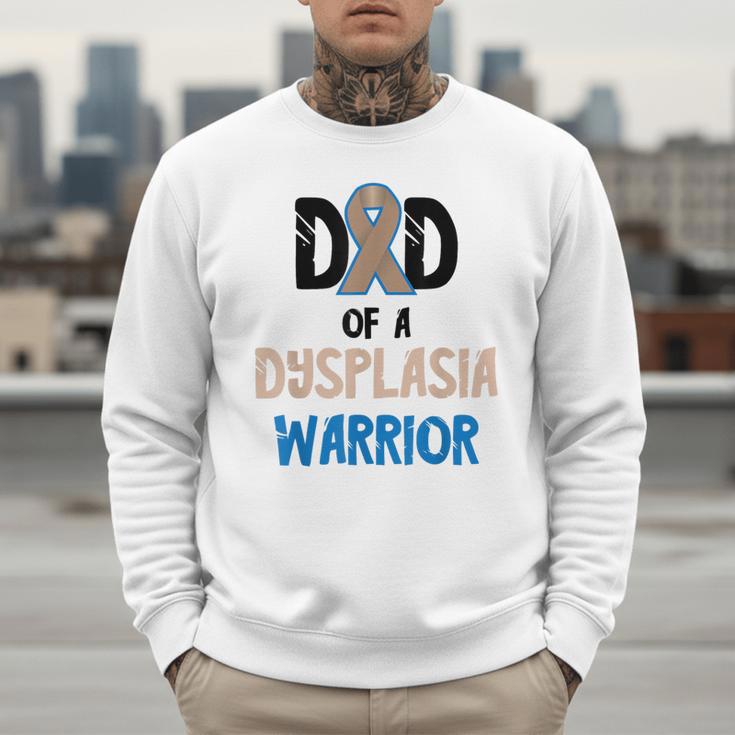 Dad Of A Hip Dysplasia Warrior Beige Blue Hip Dysplasia Men Sweatshirt